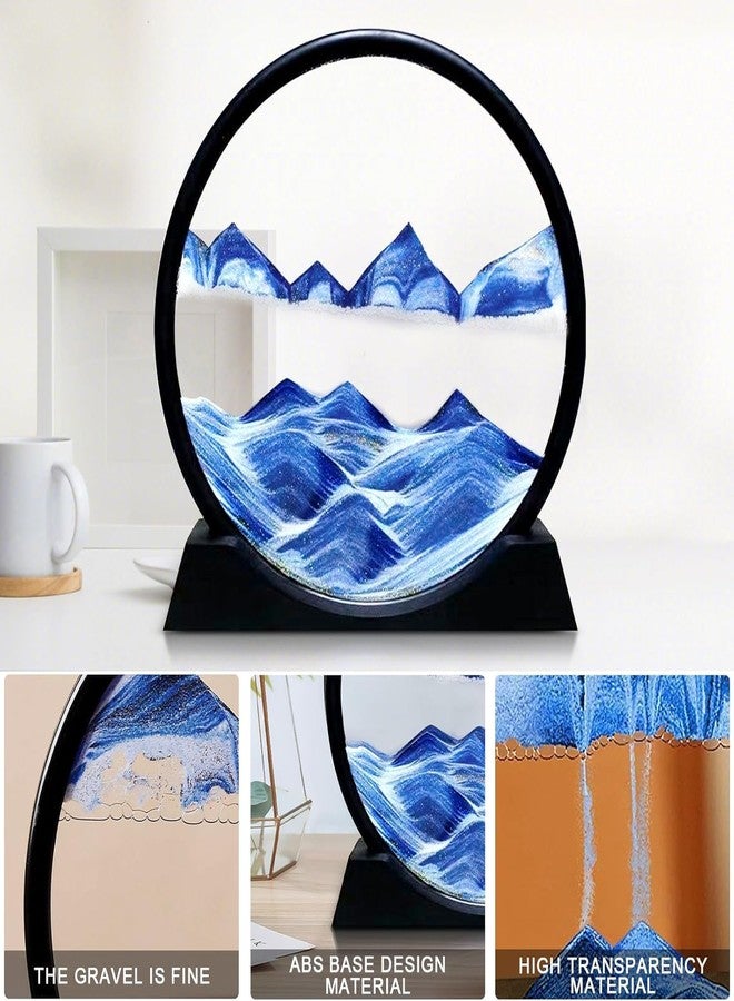 PRAMANTA 3D Sand Art Kits Moving Sand Art Liquid Motion Picture Relaxing Desktop Home Office Décor (1pcs) (Blue) - Image 4